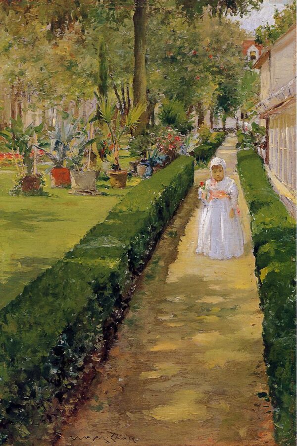 Child on a Garden Walk by William Merritt Chase, hand-painted oil painting reproduction