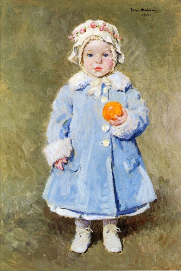 Child with an Orange by Gari Melchers, hand-painted oil painting reproduction