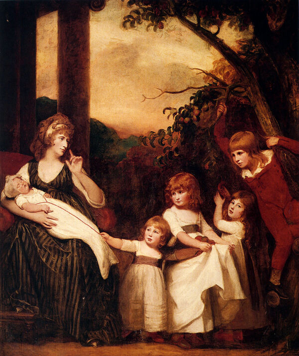 Portrait Of Charlotte Bosanquet With Her Five Elder Children by George Romney, hand-painted oil painting reproduction