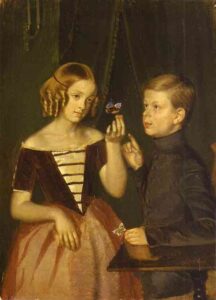 Portrait of Zherbin Children by Pavel Fedotov, hand-painted oil painting reproduction
