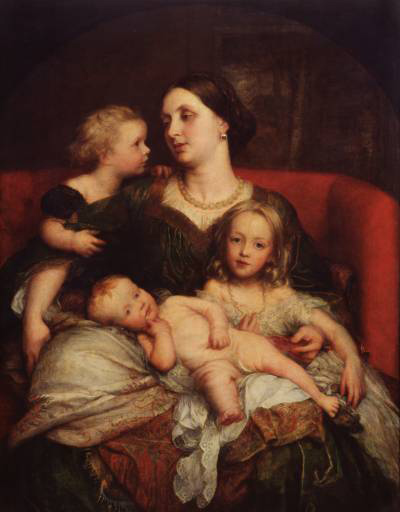 Mrs. George Augustus Frederick Cavendish-Bentinck and Her Children by George Frederic Watts, hand-painted oil reproduction