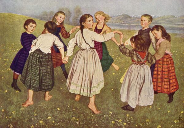 Children Dancing by Hans Thoma, hand-painted oil painting reproduction