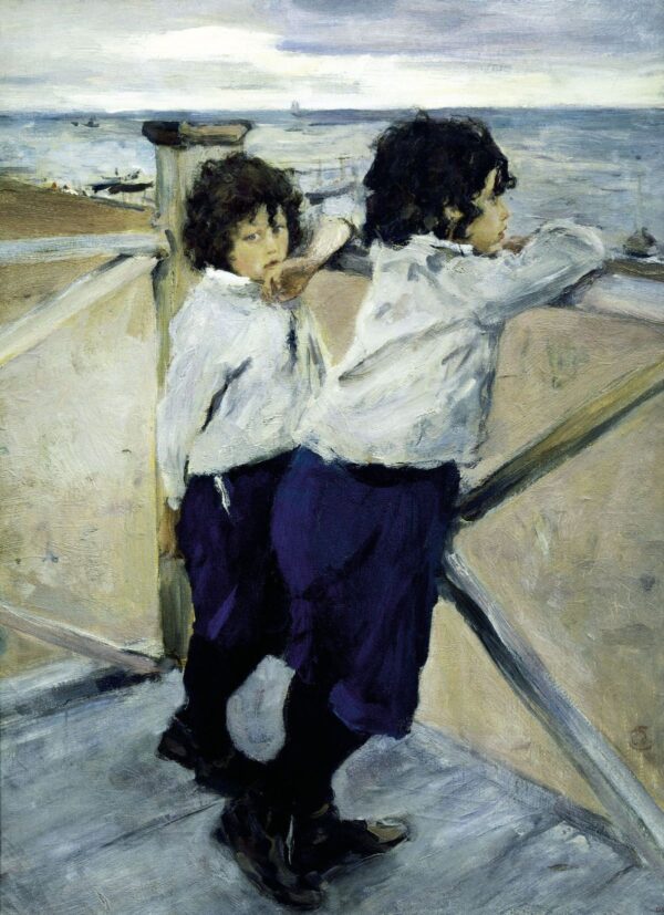 Children (Sasha and Yura Serov) by Valentin Alexandrovich Serov, hand-painted oil painting reproduction