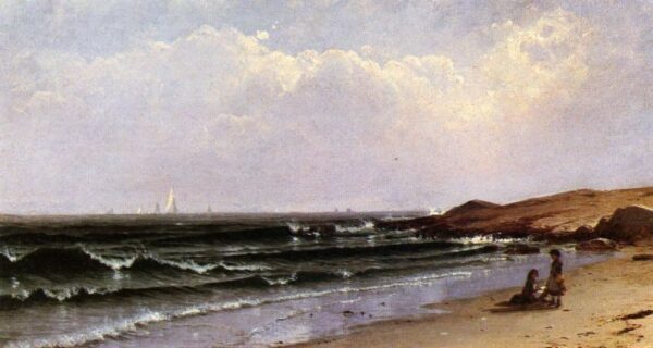 Children at the Seashore by Alfred Thompson Bricher, hand-painted oil painting reproduction