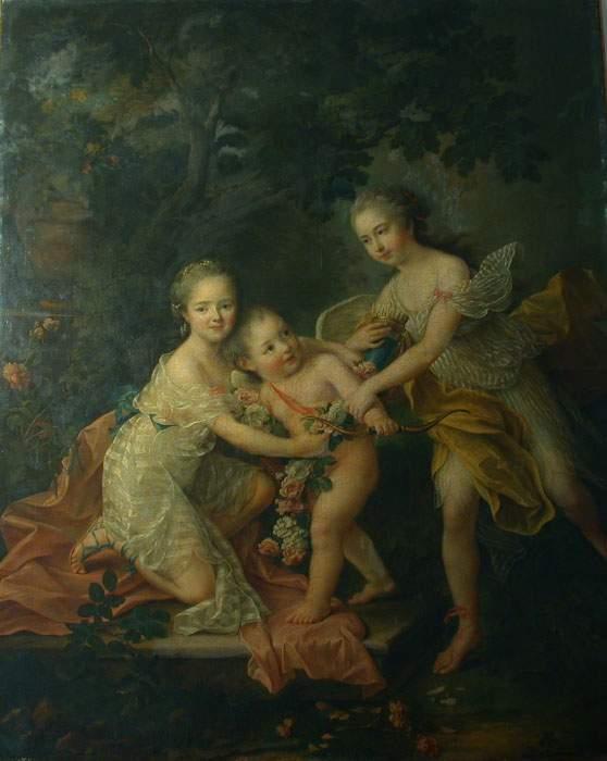 Children of the Duc d’Orleans by François-Hubert Drouais, hand-painted oil reproduction