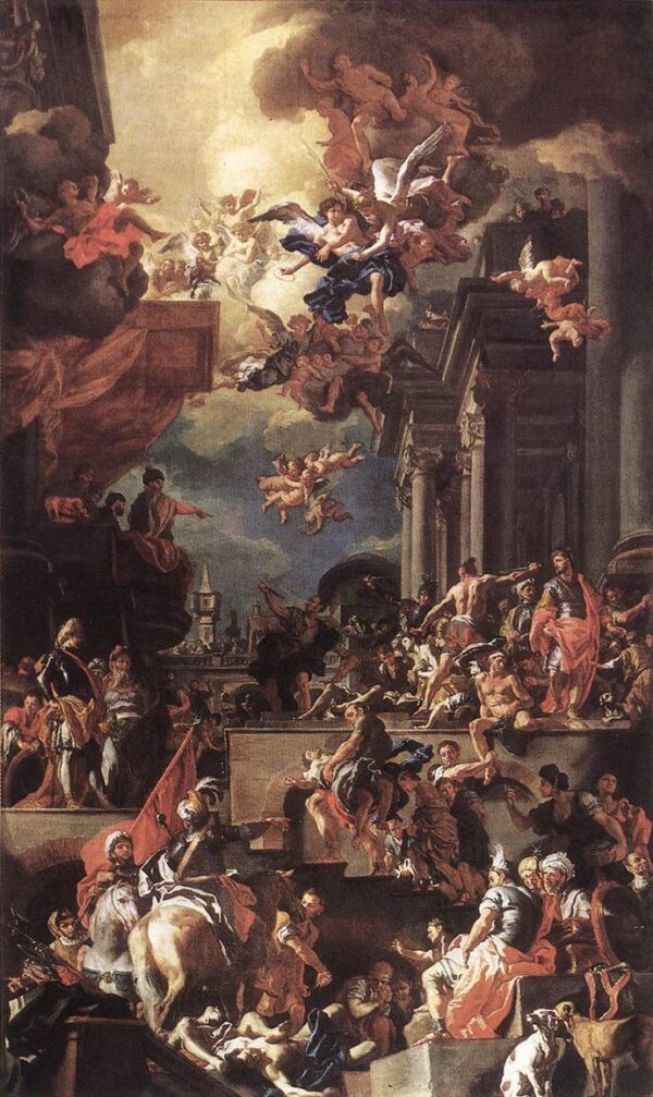 The Massacre of the Giustiniani at Chios by Francesco Solimena, hand-painted oil painting reproduction