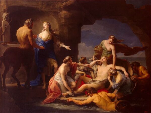 Thetis Takes Achilles from the Centaur Chiron by Pompeo Batoni, hand-painted oil painting reproduction