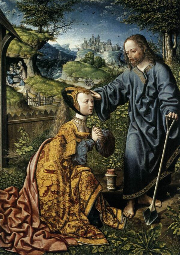 Christ Appearing to Mary Magdalen as a Gardener by Jacob Cornelisz van Oostsanen, hand-painted oil painting reproduction