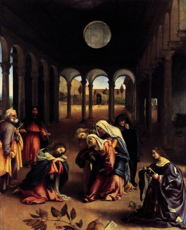 Christ Taking Leave Of His Mother by Lorenzo Lotto, hand-painted oil painting reproduction