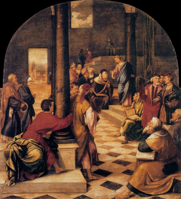 Christ among the Doctors by Bonifacio Veronese, hand-painted oil painting reproduction