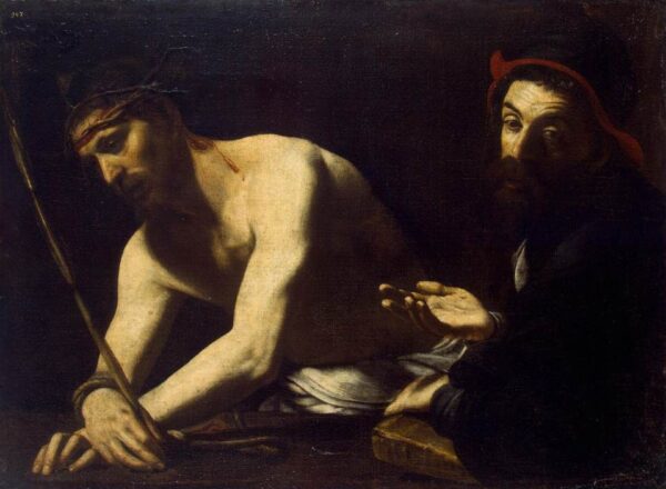 Christ and Caiaphas by Giovanni Battista Caracciolo, hand-painted oil painting reproduction