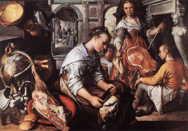 Christ in the House of Martha and Mary by Joachim Beuckelaer, hand-painted oil painting reproduction