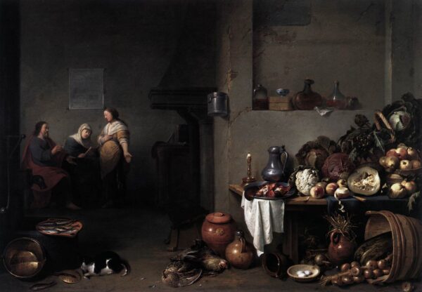 Christ in the House of Mary and Martha by Pieter de Bloot, hand-painted oil painting reproduction