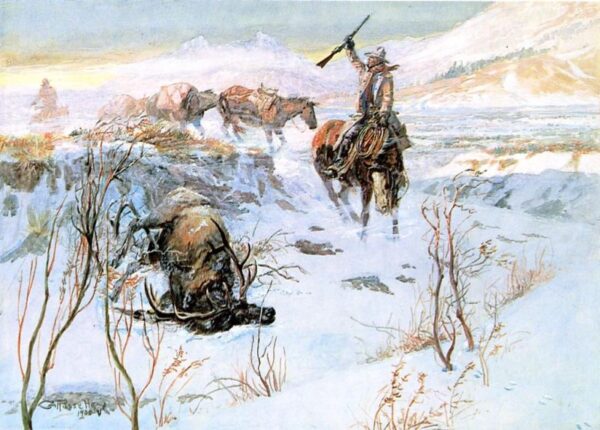 Christmas Dinner for the Men on the Trail by Charles Marion Russell, hand-painted oil reproduction