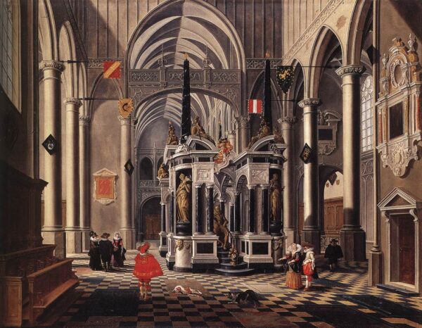 The Tomb of William the Silent in an Imaginary Church by Bartholomeus van Bassen, hand-painted oil painting reproduction