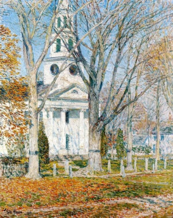Church at Old Lyme II by Frederick Childe Hassam, hand-painted oil painting reproduction