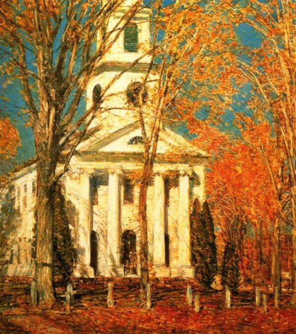 Church at Old Lyme III by Frederick Childe Hassam, hand-painted oil painting reproduction