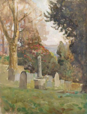 Churchyard by Benjamin Haughton, hand-painted oil reproduction
