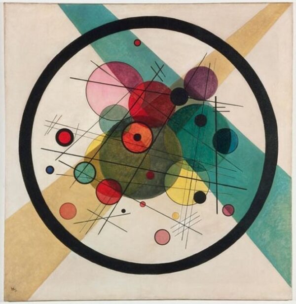 Circles in a Circle by Wassily Kandinsky, hand-painted oil painting reproduction