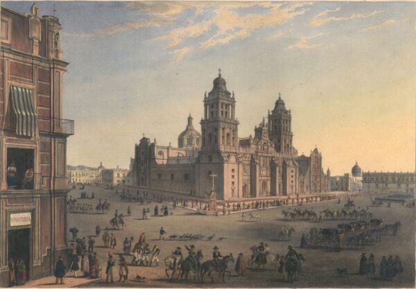 View of the main square of Mexico City by Carl Nebel, hand-painted oil painting reproduction