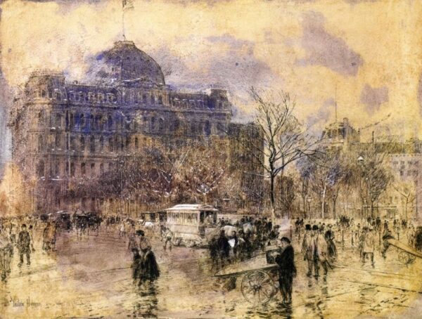Cityscape by Frederick Childe Hassam, hand-painted oil painting reproduction