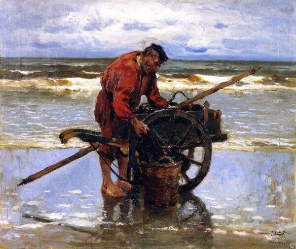 Clam Digger by Mathias J Alten, hand-painted oil painting reproduction