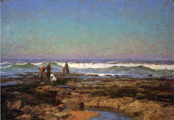 Clam Diggers by Theodore Clement Steele, hand-painted oil painting reproduction
