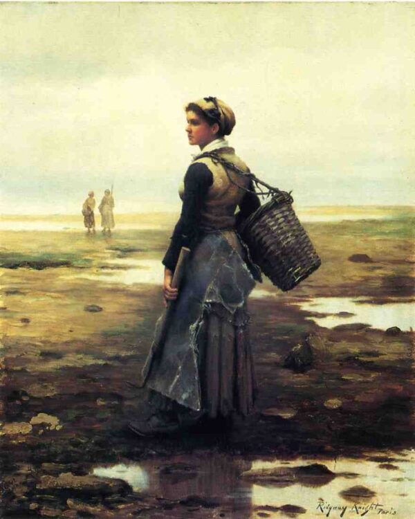 Clamming by Daniel Ridgway Knight, hand-painted oil painting reproduction