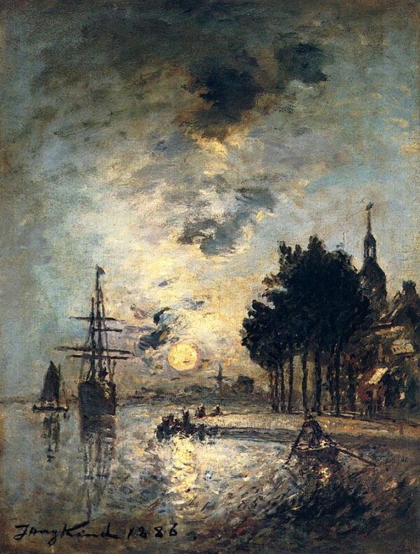 Clar De Lune by Johan Jongkind, hand-painted oil painting reproduction