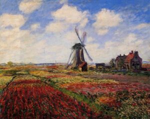 A Field of Tulips in Holland by Claude Monet, hand-painted oil painting reproduction
