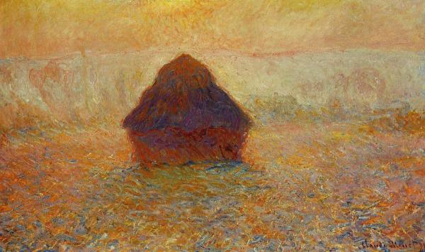 Grainstack Sun in the Mist by Claude Monet, hand-painted oil reproduction