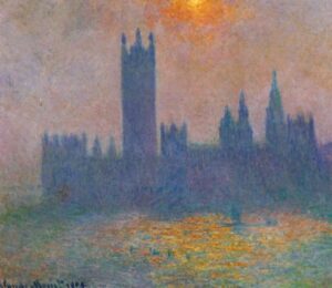 Houses of Parliament Effect of Sun in the Fog by Claude Monet, hand-painted oil painting reproduction