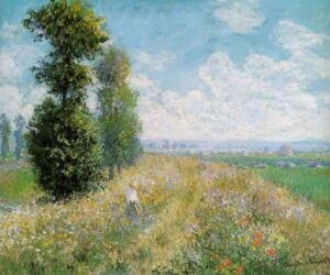 Poplars near Argenteuil or Meadow with Poplars by Claude Monet