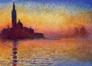 San Giorgio Maggiore at Dusk by Claude Monet, hand-painted oil painting reproduction