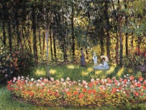 The Artist s Family in the Garden by Claude Monet, hand-painted oil painting reproduction