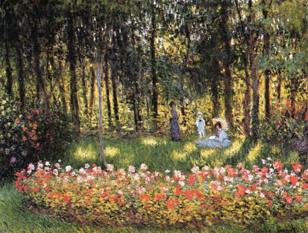 The Artist s Family in the Garden by Claude Monet, hand-painted oil reproduction