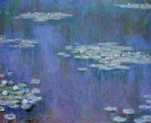 Water Lilies blue by Claude Monet, hand-painted oil painting reproduction