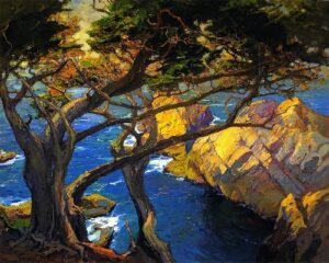 Cleft Born Trees Monterey by Franz Bischoff, hand-painted oil painting reproduction