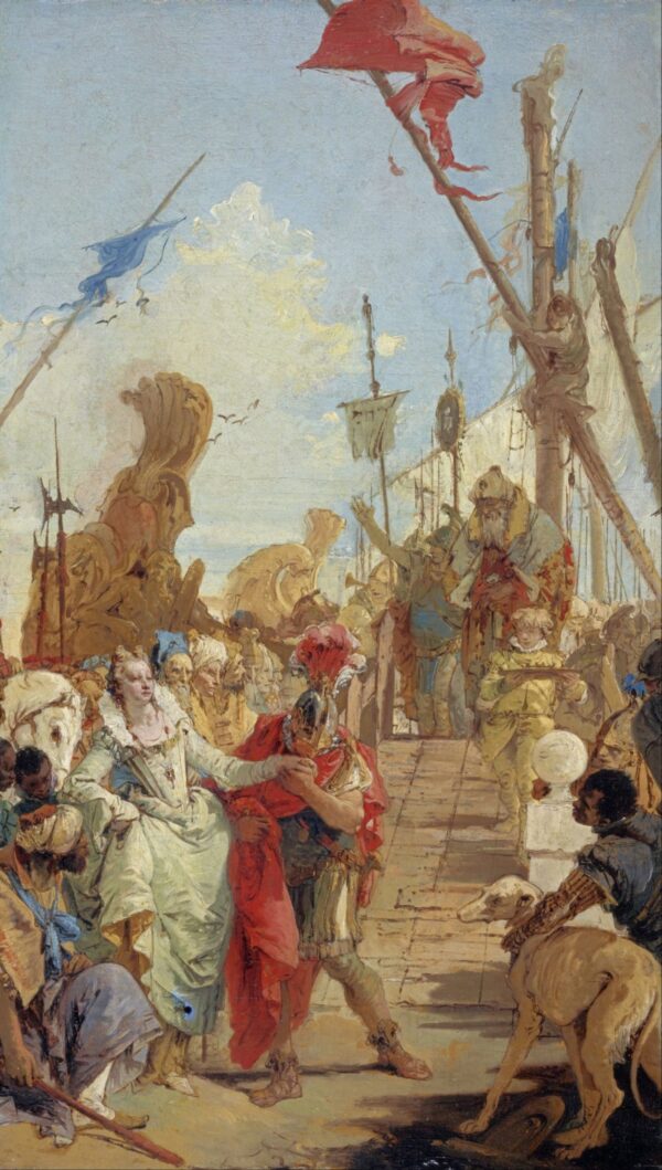 The Meeting of Anthony and Cleopatra by Giovanni Battista Tiepolo, hand-painted oil painting reproduction