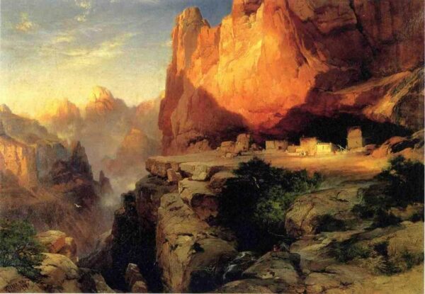 Cliff Dwellers by Thomas Moran, hand-painted oil painting reproduction