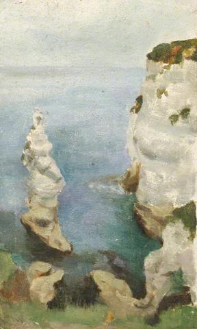 Cliffs and Sea by Benjamin Haughton, hand-painted oil reproduction
