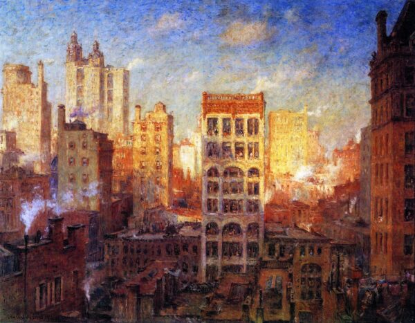 Cliffs of Manhattan by Colin Campbell Cooper, hand-painted oil painting reproduction