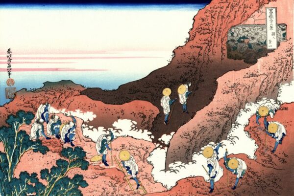 Climbing On Mount Fuji by Katsushika Hokusai, hand-painted oil painting reproduction