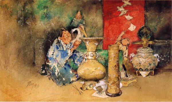Cloisonne Maker by Robert Frederick Blum, hand-painted oil painting reproduction