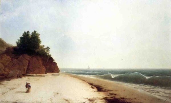 Coast Scene with Figures by John Frederick Kensett, hand-painted oil painting reproduction