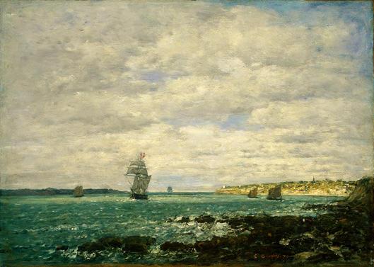 Coast of Brittany by Eugène Louis Boudin, hand-painted oil reproduction