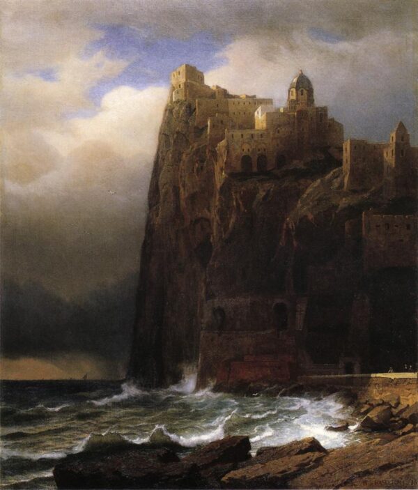 Coastal Cliffs by William Stanley Haseltine, hand-painted oil painting reproduction