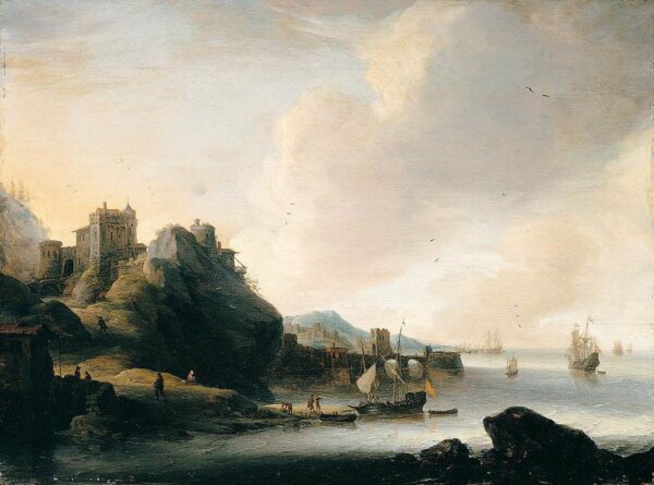 Coastal Landscape by Jan Abrahams Beerstraten, hand-painted oil painting reproduction