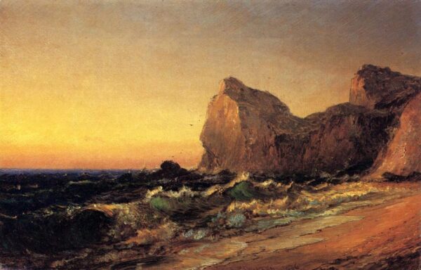 Coastal Scene by Jasper Francis Cropsey, hand-painted oil painting reproduction