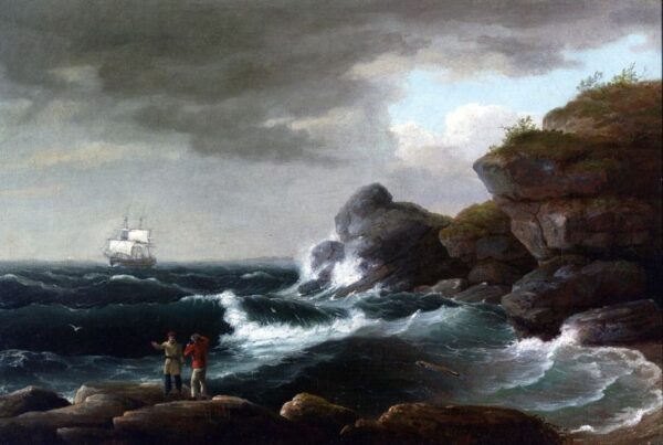 Coastal Scene by Thomas Birch, hand-painted oil painting reproduction